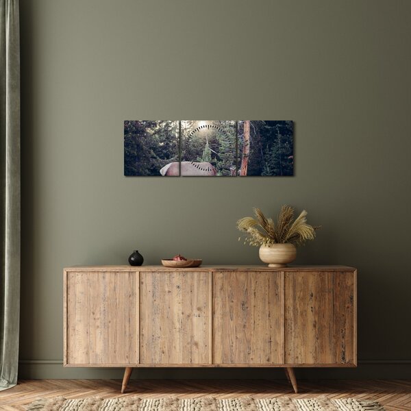 Tablou - Elan în poiană (cu ceas) (90x30 cm)