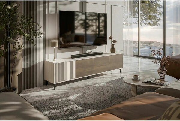 Comoda TV RANDOM 2 RTV-3, casmir/nuc/negru, PAL furniruit, 200x40x52 c