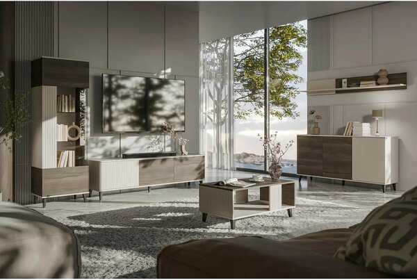 Comoda RANDOM 2 KM-1, casmir/nuc, PAL furniruit, 160x40x82 cm