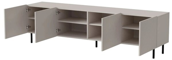 Comoda TV PAXOS RTV-2, casmir/negru, PAL laminat/otel, 200x40x54 cm