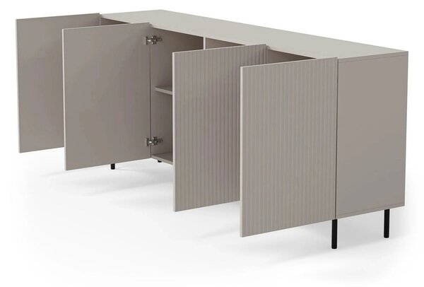Comoda PAXOS KM-2, casmir/negru, PAL laminat/otel, 180x40x84 cm