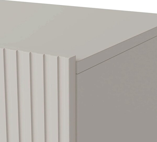 Comoda PAXOS KM-2, casmir/negru, PAL laminat/otel, 180x40x84 cm