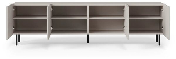Comoda TV PAXOS RTV-2, casmir/negru, PAL laminat/otel, 200x40x54 cm