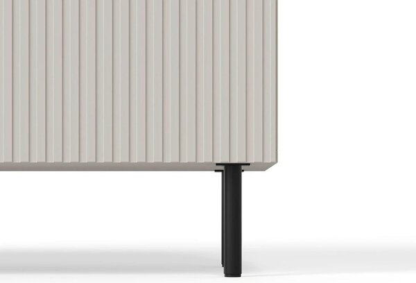 Comoda PAXOS KM-2, casmir/negru, PAL laminat/otel, 180x40x84 cm
