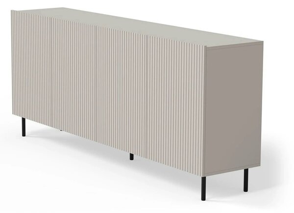 Comoda PAXOS KM-2, casmir/negru, PAL laminat/otel, 180x40x84 cm