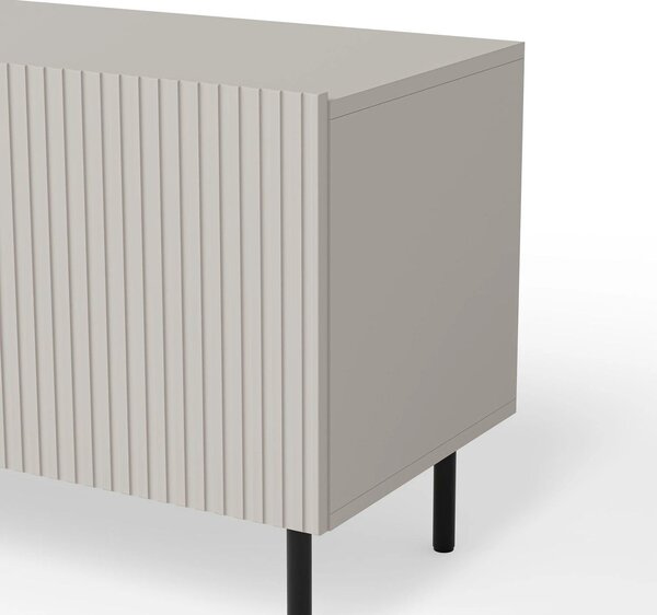 Comoda TV PAXOS RTV-2, casmir/negru, PAL laminat/otel, 200x40x54 cm