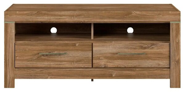 Comoda TV GENT, stejar, PAL, cu iluminare LED, 139x54x60 cm