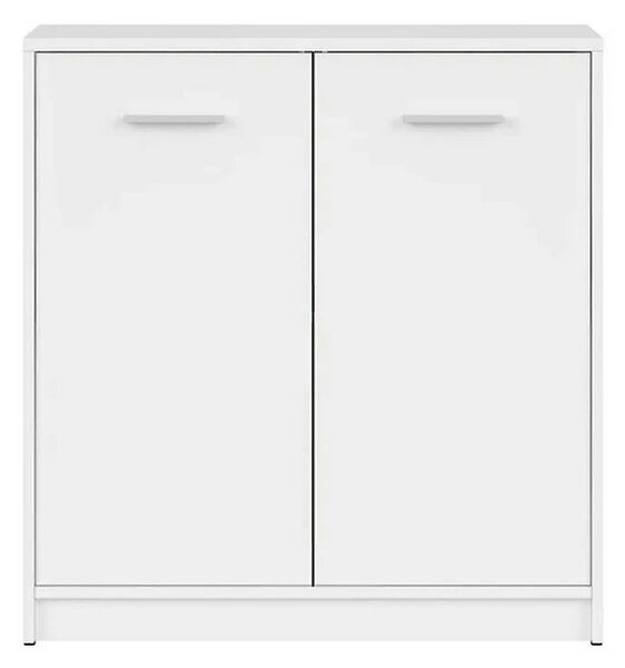 Comoda NEPO PLUS, alb, PAL laminat, cu 2 usi, 80x34x84 cm