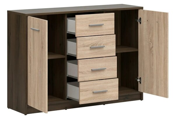 Comoda NEPO PLUS, stejar nobil/stejar sonoma, PAL laminat, 119x34x84 c