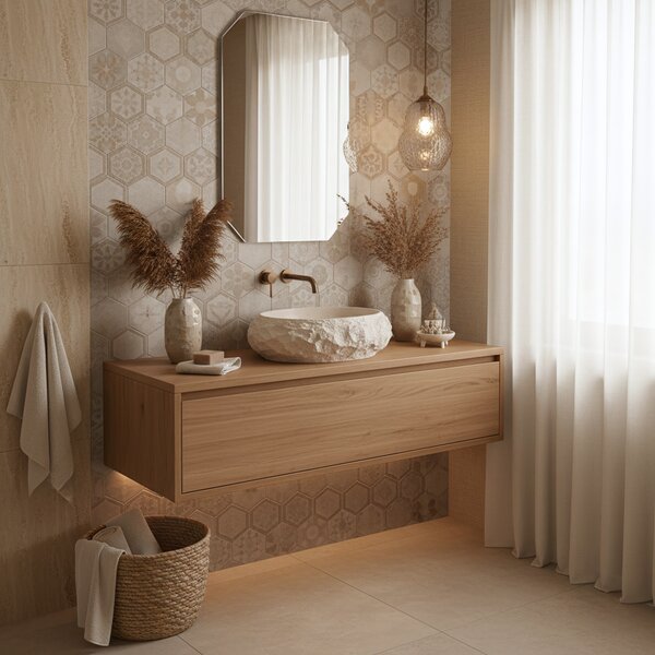 Lavoar pe blat Mika Warm Beige