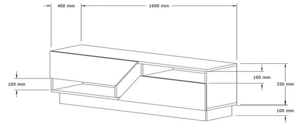 Comoda TV KOZA, bej cu efect de marmura, PAL melaminat, 160x40x45 cm