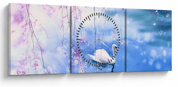 Tablou - Lacul magic (cu ceas) (90x30 cm)