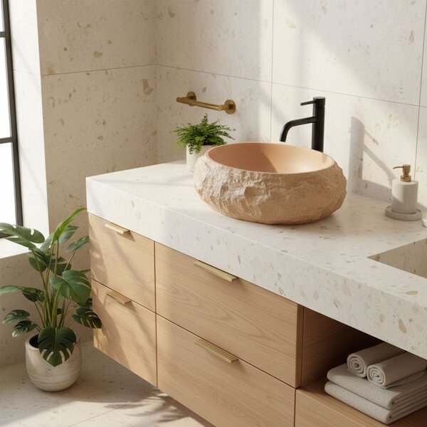Lavoar pe blat Mika Light Terracotta