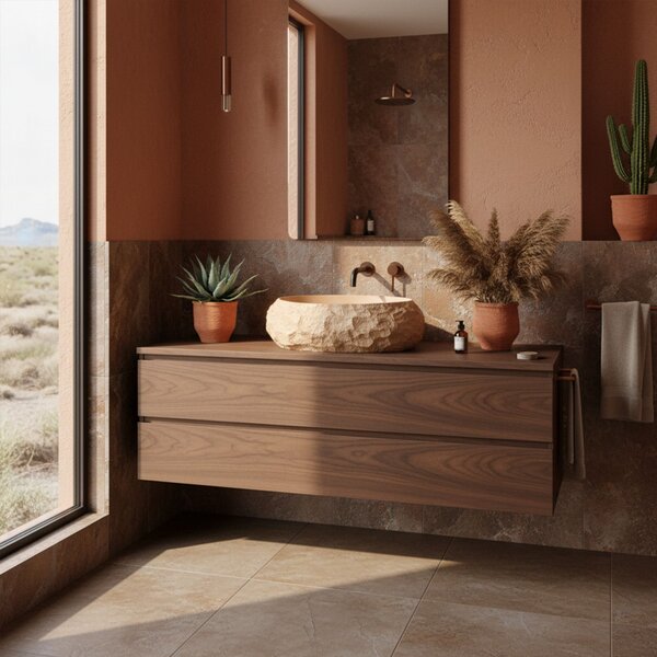 Lavoar pe blat Mika Light Terracotta