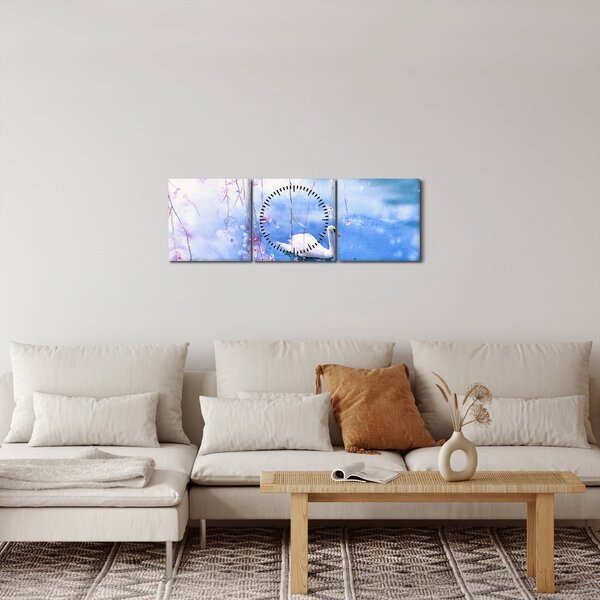 Tablou - Lacul magic (cu ceas) (90x30 cm)