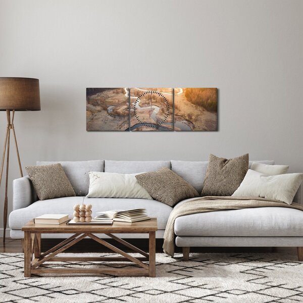 Tablou - Răsărit la Meander (cu ceas) (90x30 cm)