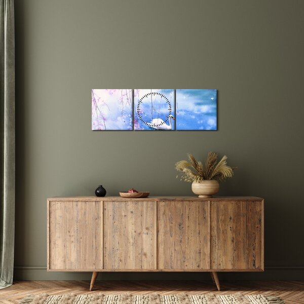 Tablou - Lacul magic (cu ceas) (90x30 cm)