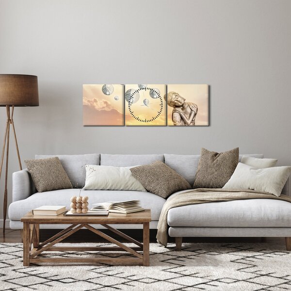 Tablou - Timp pentru meditații (cu ceas) (90x30 cm)