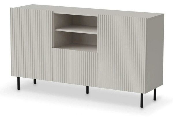 Comoda PAXOS KM-1, casmir/negru, PAL laminat/otel, 150x40x84 cm