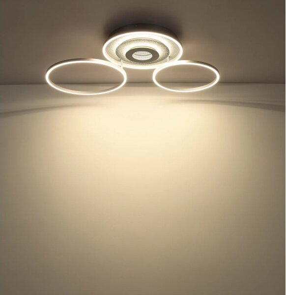 Globo 67824-40 - Plafonieră LED reglabilă MILES 40W/230V 57x99,2 cm argintie + telecomandă