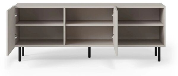 Comoda TV PAXOS RTV-1, casmir/negru, PAL laminat/otel, 150x40x54 cm