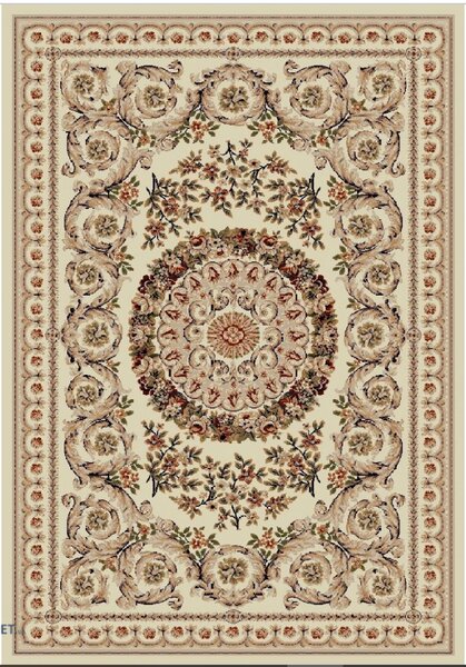 Covor Clasic, Model Lotos 539 100 Dreptunghiular, Crem Bej Dreptunghi, 60x110