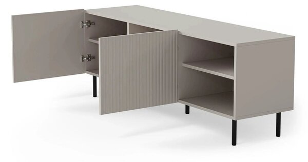 Comoda TV PAXOS RTV-1, casmir/negru, PAL laminat/otel, 150x40x54 cm