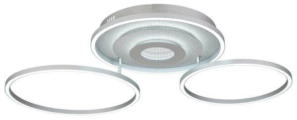 Globo 67824-40 - Plafonieră LED reglabilă MILES 40W/230V 57x99,2 cm argintie + telecomandă
