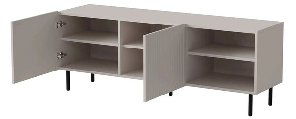 Comoda TV PAXOS RTV-1, casmir/negru, PAL laminat/otel, 150x40x54 cm