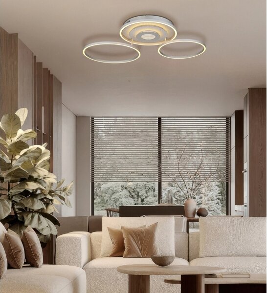Globo 67824-40 - Plafonieră LED reglabilă MILES 40W/230V 57x99,2 cm argintie + telecomandă