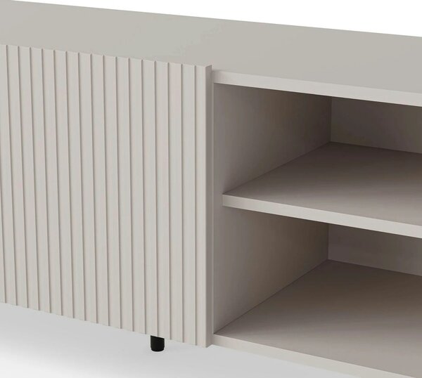 Comoda TV PAXOS RTV-1, casmir/negru, PAL laminat/otel, 150x40x54 cm