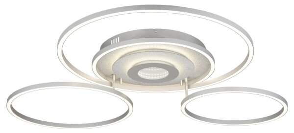 Globo 67824-60 -LED plafonieră reglabilă MILES 60W/230V 80,8x99,2 cm argintie+telecomandă