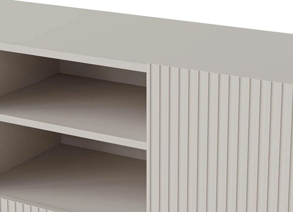 Comoda PAXOS KM-1, casmir/negru, PAL laminat/otel, 150x40x84 cm