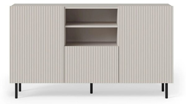 Comoda PAXOS KM-1, casmir/negru, PAL laminat/otel, 150x40x84 cm