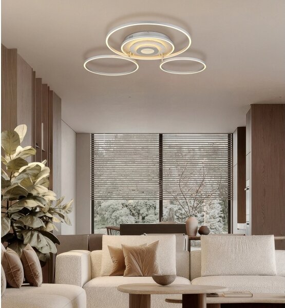 Globo 67824-60 -LED plafonieră reglabilă MILES 60W/230V 80,8x99,2 cm argintie+telecomandă