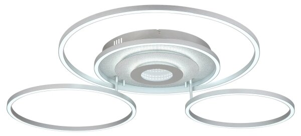 Globo 67824-60 -LED plafonieră reglabilă MILES 60W/230V 80,8x99,2 cm argintie+telecomandă
