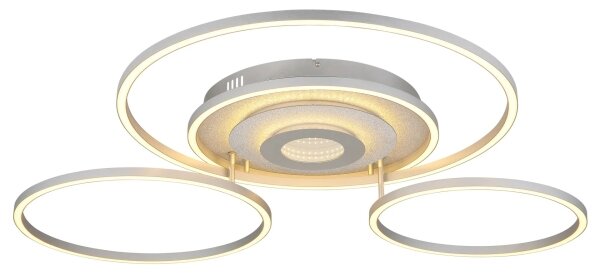 Globo 67824-60 -LED plafonieră reglabilă MILES 60W/230V 80,8x99,2 cm argintie+telecomandă