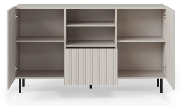 Comoda PAXOS KM-1, casmir/negru, PAL laminat/otel, 150x40x84 cm