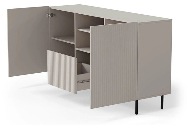 Comoda PAXOS KM-1, casmir/negru, PAL laminat/otel, 150x40x84 cm