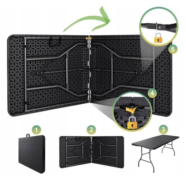 Masa de catering CATERON 70x180 cm, maro