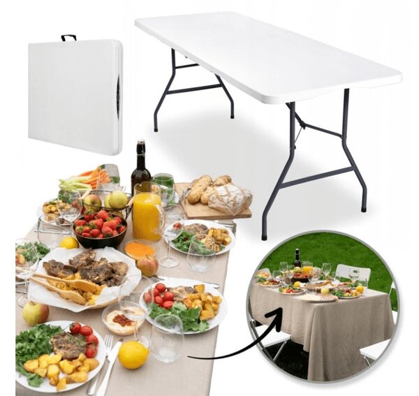 Masa catering CATERON 70x180 cm, albă