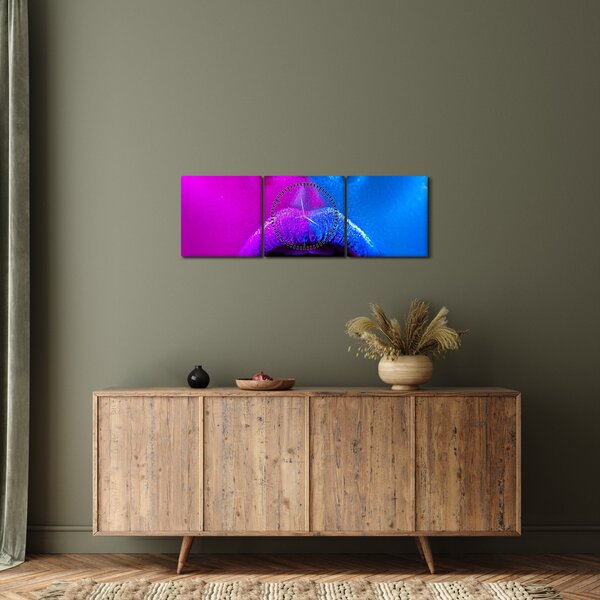 Tablou - Imaginea buzelor colorate (cu ceas) (90x30 cm)
