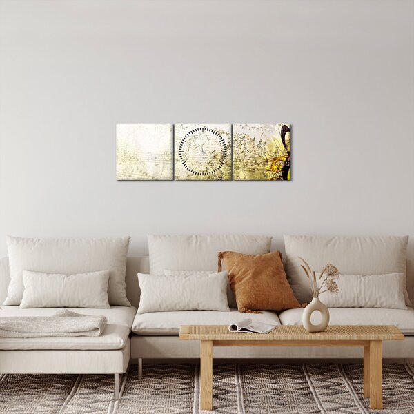 Tablou - Puterea muzicii (cu ceas) (90x30 cm)