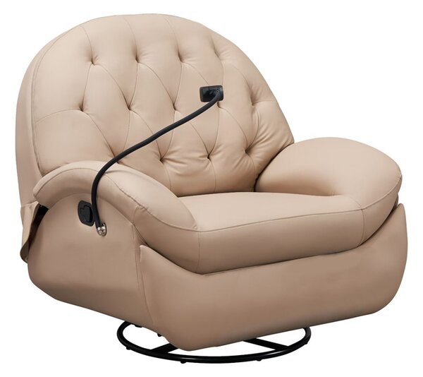 Fotoliul cu Recliner KJLC041 Bej, cu suport de telefon