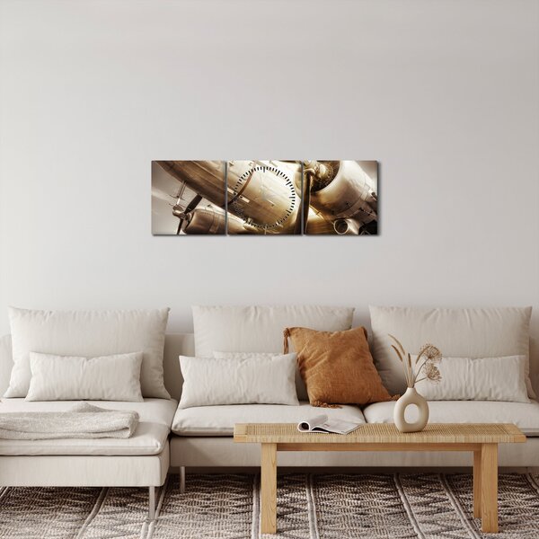 Tablou - Avion (cu ceas) (90x30 cm)