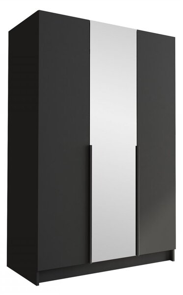 Dulap de haine Merpata II (Negru + auriu) (cu oglindă). 1105785
