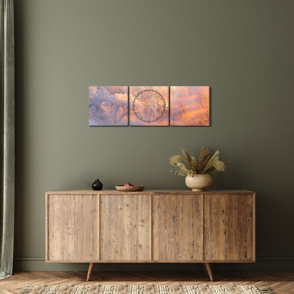 Tablou - Zori geroase (cu ceas) (90x30 cm)