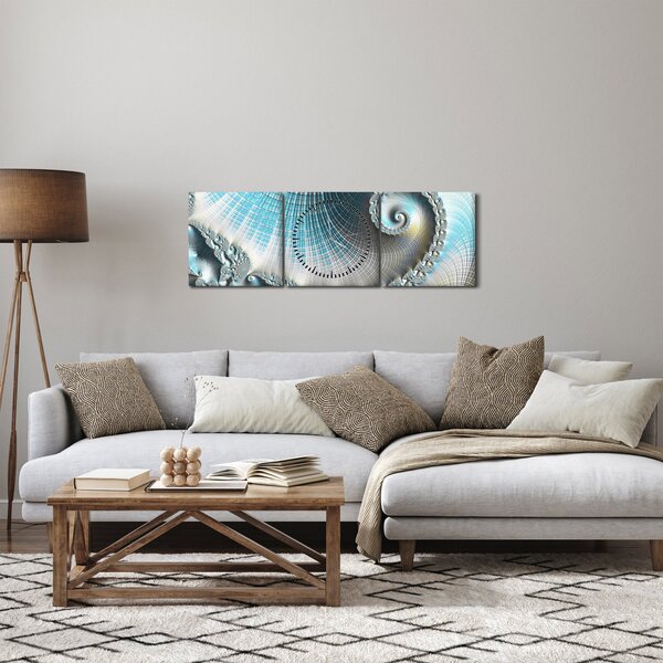 Tablou - Spirale texturate (cu ceas) (90x30 cm)