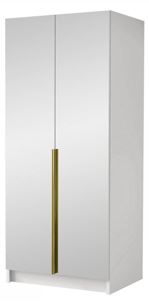 Dulap de haine Smagano III (Alb + auriu) (cu oglindă). 1105809