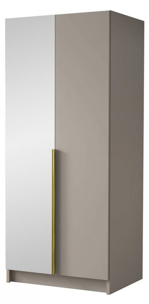 Dulap de haine Smagano II (Alb + auriu) (cu oglindă). 1105803